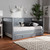 Cintia Cottage Farmhouse Grey Finished Wood Twin Size Daybed With Trundle Cintia-Grey-Daybed-T
