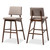 Colton Mid-Century Modern Light Gray Fabric Upholstered And Walnut-Finished Wood Bar Stool Set Of 2 Colton-Light Grey-BS