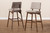 Colton Mid-Century Modern Light Gray Fabric Upholstered And Walnut-Finished Wood Bar Stool Set Of 2 Colton-Light Grey-BS