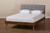 Dilara Mid-Century Modern Dark Grey Fabric Upholstered Walnut Brown Finished Wood Full Size Platform Bed Dilara-Dark Grey/Ash Walnut-Full