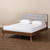 Dilara Mid-Century Modern Light Grey Fabric Upholstered Walnut Brown Finished Wood Full Size Platform Bed Dilara-Light Grey/Ash Walnut-Full
