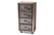 Avere French Industrial Brown Wood And Silver Metal 4-Drawer Rolling Accent Storage Cabinet DSG17A110-Light Brown-Cabinet