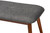 Flora Ii Mid-Century Modern Dark Grey Fabric Upholstered Medium Oak Finished Wood Dining Bench Flora2-Grey/Medium Oak-Bench