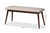 Flora Mid-Century Modern Light Grey Fabric Upholstered Walnut Finished Wood Dining Bench Flora-Light Grey/Walnut-Bench