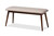 Flora Mid-Century Modern Light Grey Fabric Upholstered Walnut Finished Wood Dining Bench Flora-Light Grey/Walnut-Bench