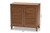 Coolidge Modern And Contemporary Walnut Finished 4-Shelf Wood Shoe Storage Cabinet FP-01LV-Walnut
