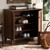 Coolidge Modern And Contemporary Walnut Finished 4-Shelf Wood Shoe Storage Cabinet FP-01LV-Walnut