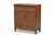 Coolidge Modern And Contemporary Walnut Finished 4-Shelf Wood Shoe Storage Cabinet With Drawer FP-02LV-Walnut