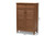 Coolidge Modern And Contemporary Walnut Finished 5-Shelf Wood Shoe Storage Cabinet With Drawer FP-03LV-Walnut