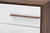 Mette Mid-Century Modern Two-Tone White And Walnut Finished 2-Drawer Wood Nightstand LV3ST3240WI-Columbia/White-NS