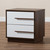 Mette Mid-Century Modern Two-Tone White And Walnut Finished 2-Drawer Wood Nightstand LV3ST3240WI-Columbia/White-NS