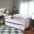 Mara Cottage Farmhouse White Finished Wood Twin Size Daybed With Roll-Out Trundle Bed MG0030-White-Daybed