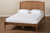 Marieke Vintage French Inspired Ash Wanut Finished Wood And Synthetic Rattan Full Size Platform Bed MG97132-Ash Walnut Rattan-Full