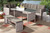 Eneas Modern And Contemporary Dark Grey Fabric Upholstered And Grey Rattan 3-Piece Outdoor Patio Lounge Corner Sofa Set MLM-210339-Dark Grey