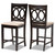 Lenoir Modern and Contemporary Sand Fabric Upholstered Espresso Brown Finished Wood 2-Piece Counter Height Pub Chair Set RH315P-Sand/Dark Brown-PC