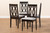 Cherese Modern And Contemporary Grey Fabric Upholstered Espresso Brown Finished Wood Dining Chair Set Of 4 RH334C-Grey/Dark Brown-DC-4PK