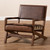 Rovelyn Rustic Brown Faux Leather Upholstered Walnut Finished Wood Lounge Chair Rovelyn-Dark Brown/Walnut-CC