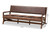 Rovelyn Rustic Brown Faux Leather Upholstered Walnut Finished Wood Sofa Rovelyn-Dark Brown/Walnut-SF
