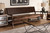 Rovelyn Rustic Brown Faux Leather Upholstered Walnut Finished Wood Sofa Rovelyn-Dark Brown/Walnut-SF