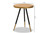 Lauro Modern And Contemporary Round Walnut Wood And Metal End Table With Two-Tone Black And Gold Legs RS410-W-ET