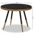 Lauro Modern And Contemporary Round Glossy Marble And Metal Coffee Table With Two-Tone Black And Gold Legs RS660-MB-CT