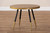 Lauro Modern And Contemporary Round Walnut Wood And Metal Coffee Table With Two-Tone Black And Gold Legs RS660-W-CT