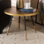 Lauro Modern And Contemporary Round Walnut Wood And Metal Coffee Table With Two-Tone Black And Gold Legs RS660-W-CT