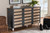 Gisela Modern And Contemporary Two-Tone Oak And Dark Gray 3-Door Shoe Storage Cabinet SC865513M-Sonama Oak/Dark Grey-Shoe Cabinet