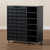 Shirley Modern And Contemporary Dark Grey Finished 2-Door Wood Shoe Storage Cabinet With Open Shelves SR-002-Dark Grey