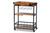 Cerne Vintage Rustic Industrial Oak Brown And Black Finished Mobile Metal Bar Cart With Wine Bottle Rack SR1803010-Oak Brown/Black