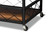 Capri Vintage Rustic Industrial Oak Brown And Black Finished Mobile Metal Bar Cart With Stemware Rack SR1802021-Oak Brown/Black