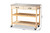 Cresta Modern And Contemporary Pine Wood And Stainless Steel 2-Drawer Kitchen Island Utility Storage Cart SR1703015-Natural/Stainless Steel