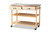 Cresta Modern And Contemporary Pine Wood And Stainless Steel 2-Drawer Kitchen Island Utility Storage Cart SR1703015-Natural/Stainless Steel