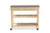 Cresta Modern And Contemporary Pine Wood And Stainless Steel 2-Drawer Kitchen Island Utility Storage Cart SR1703015-Natural/Stainless Steel