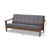 Larsen Mid-Century Modern Gray Fabric Upholstered Walnut Wood Sofa SW5506-Grey/Walnut-SF