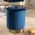 Alonza Glam Navy Blue Velvet Fabric Upholstered Gold-Finished Ottoman TSF3307-Navy Blue/Gold-Otto