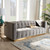 Loreto Glam And Luxe Grey Velvet Fabric Upholstered Brushed Gold Finished Sofa TSF-5506-Grey/Gold-SF