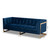 Ambra Glam And Luxe Royal Blue Velvet Fabric Upholstered And Button Tufted Gold Sofa With Gold-Tone Frame TSF-5507-Navy/Gold-SF