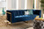 Ambra Glam And Luxe Royal Blue Velvet Fabric Upholstered And Button Tufted Gold Sofa With Gold-Tone Frame TSF-5507-Navy/Gold-SF