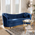 Nevena Glam Royal Blue Velvet Fabric Upholstered Gold-Finished Sofa TSF5510-Dark Royal Blue/Gold-SF