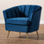 Emeline Glam And Luxe Navy Blue Velvet Fabric Upholstered Brushed Gold Finished Accent Chair TSF-66161-Navy/Gold-CC