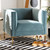 Seraphin Glam And Luxe Light Blue Velvet Fabric Upholstered Gold Finished Armchair TSF-6625-Light Blue/Gold-CC