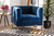 Seraphin Glam And Luxe Navy Blue Velvet Fabric Upholstered Gold Finished Armchair TSF-6625-Navy/Gold-CC