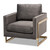 Matteo Glam And Luxe Grey Velvet Fabric Upholstered Gold Finished Armchair TSF-77241-Grey/Gold-CC