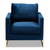 Matteo Glam And Luxe Royal Blue Velvet Fabric Upholstered Gold Finished Armchair TSF-77241-Navy/Gold-CC