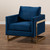 Matteo Glam And Luxe Royal Blue Velvet Fabric Upholstered Gold Finished Armchair TSF-77241-Navy/Gold-CC