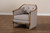 Terina French Country Industrial Grey-Beige Fabric Upholstered Whitewashed Oak Wood Armchair With Metal Accents TSF7763-Beige-CC
