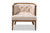 Esme French Provincial Beige Linen Fabric Upholstered And White-Washed Oak Wood Accent Barrel Chair TSF9911-Beige/Natural Oak-CC