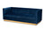 Aveline Glam And Luxe Navy Blue Velvet Fabric Upholstered Brushed Gold Finished Sofa TSF-BAX66113-Navy/Gold-SF