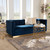 Aveline Glam And Luxe Navy Blue Velvet Fabric Upholstered Brushed Gold Finished Sofa TSF-BAX66113-Navy/Gold-SF